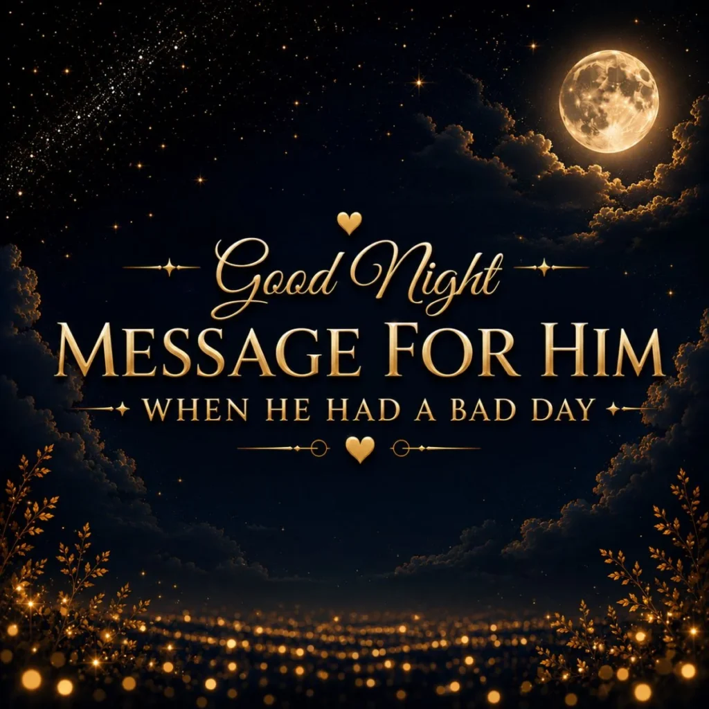 Good Night Message for Him When He Had a Bad Day