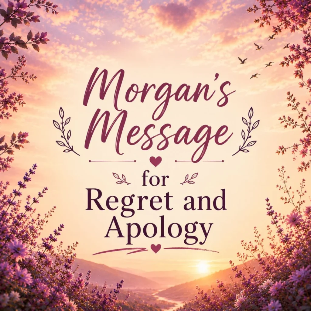 Morgan's Message for Regret and Apology