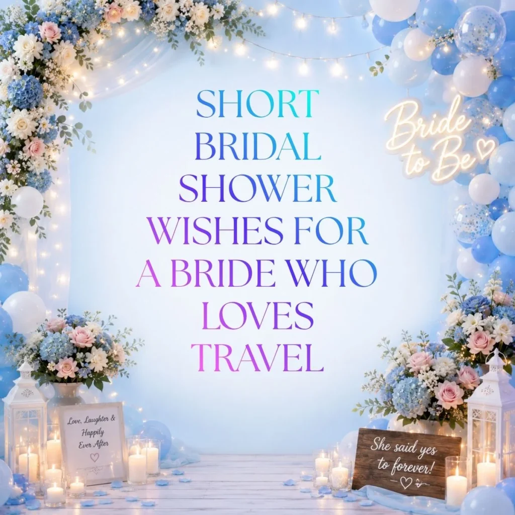 Short Bridal Shower Wishes for a Bride Who Loves Travel