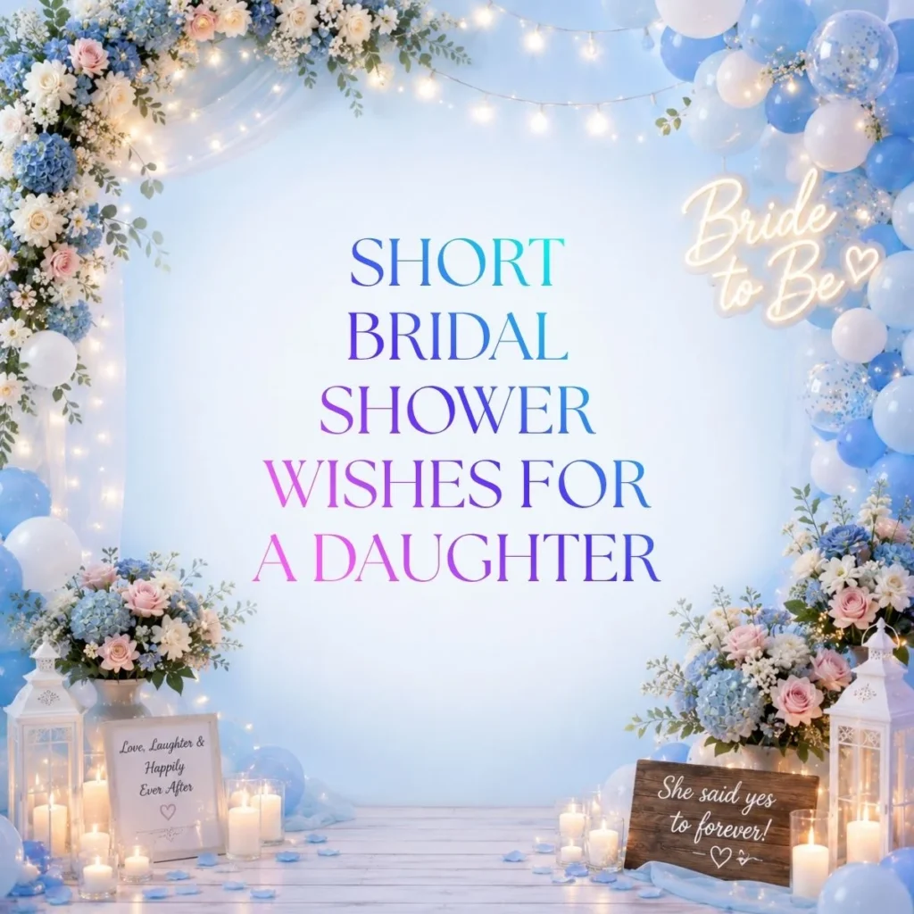Short Bridal Shower Wishes for a Daughter