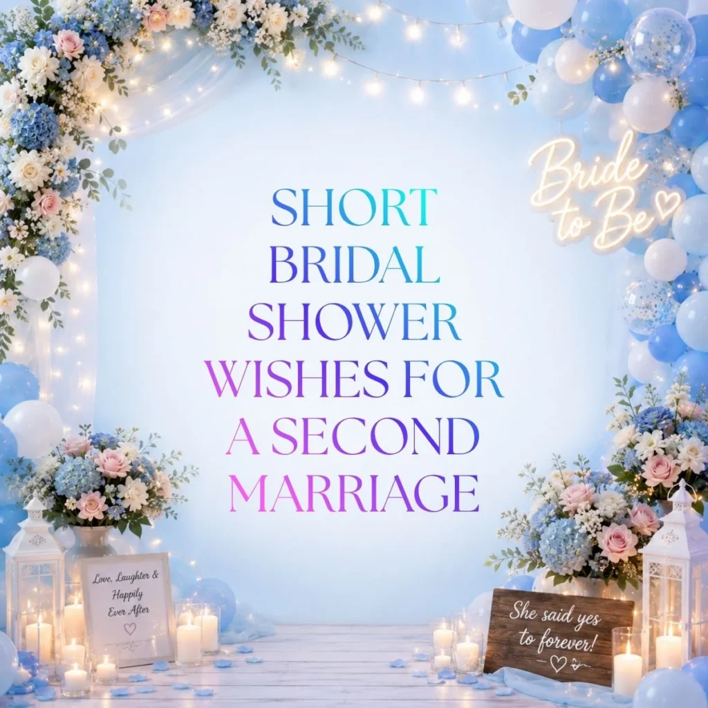 Short Bridal Shower Wishes for a Second Marriage