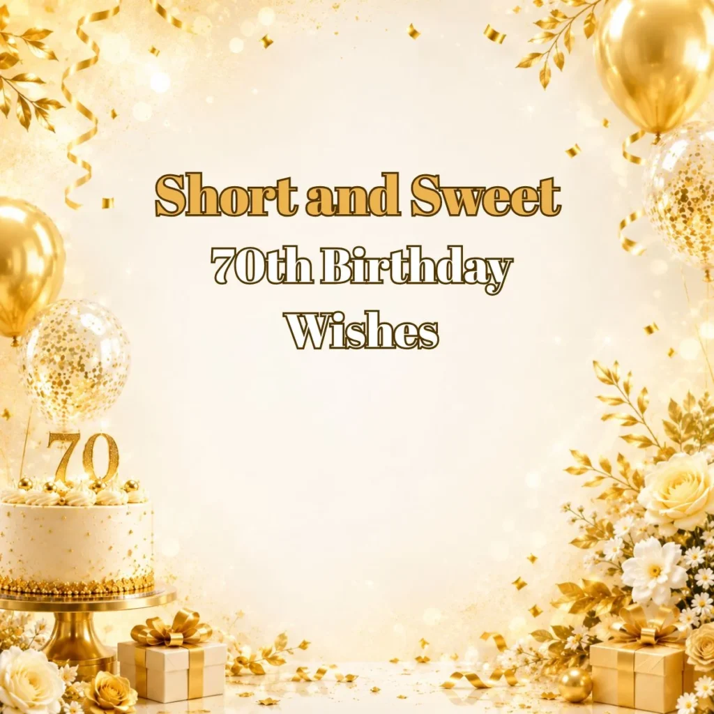 Short and Sweet 70th Birthday Wishes