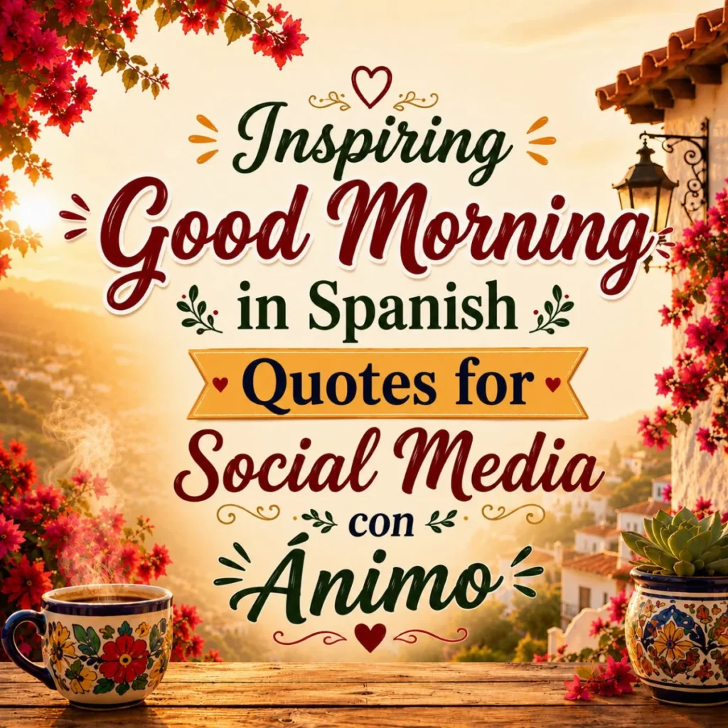 Inspiring Good Morning in Spanish Quotes for Social Media con Ánimo