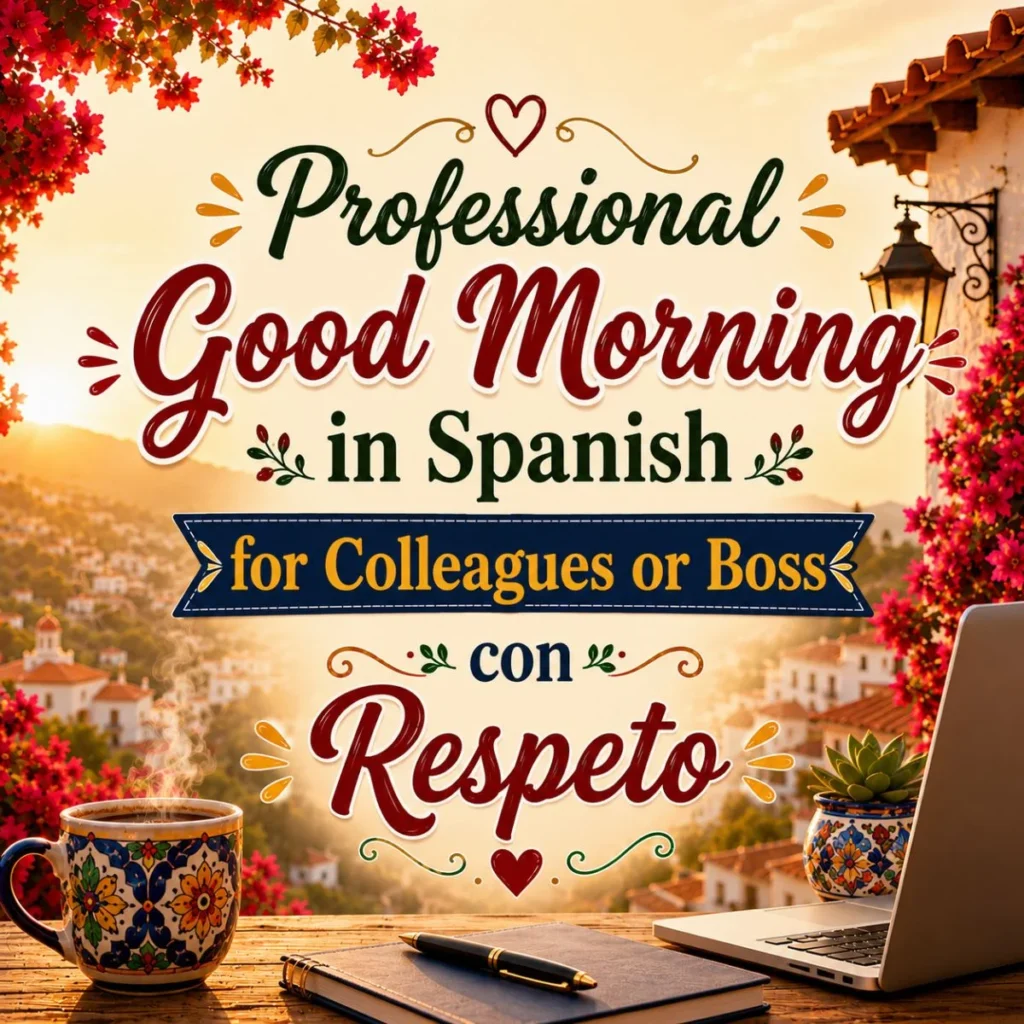 Professional Good Morning in Spanish for Colleagues or Boss con Respeto