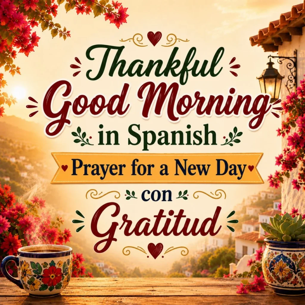 Thankful Good Morning in Spanish Prayer for a New Day con Gratitud